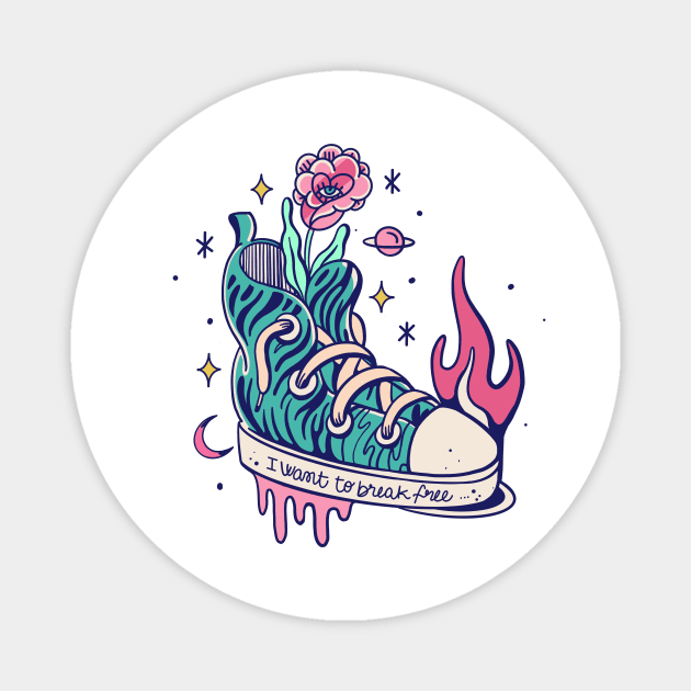 Tiger sneakers Magnet by Paolavk